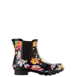 Spring Ready?! Floral w/black base Roma Rain Boots